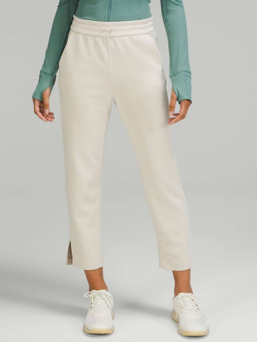 Lululemon Brushed Softstreme Split-Hem High-Rise CropNatural Ivory * Flaw